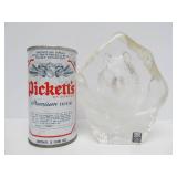 Signed MATS JONASSON Crystal Wolf Sculpture - Made in Sweden