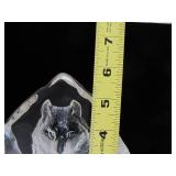 Signed MATS JONASSON Crystal Wolf Sculpture - Made in Sweden