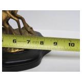 Larger Size Vintage Solid Brass Leaping Gazelle Statue
