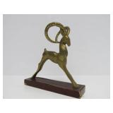 Mid Century Solid Brass Ram Sculpture