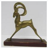 Mid Century Solid Brass Ram Sculpture