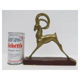 Mid Century Solid Brass Ram Sculpture