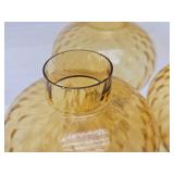 5 Vintage mid Century Amber/Yellow Glass Light Fixture or Lamp Shades