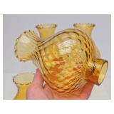 5 Vintage mid Century Amber/Yellow Glass Light Fixture or Lamp Shades