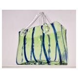 Lovely Hand Blown Art Glass Basket