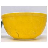 2 Vintage PYREX Glass Mixing Bowls - Blue & Yellow - Each has Surface Wear
