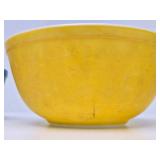 2 Vintage PYREX Glass Mixing Bowls - Blue & Yellow - Each has Surface Wear