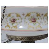 Lovely Brass & Glass Hanging Parlor Lamp