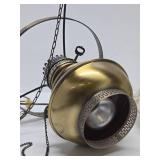 Lovely Brass & Glass Hanging Parlor Lamp