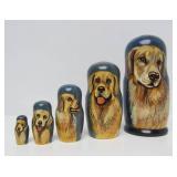 Hand Painted Matryoshka Nesting Dolls w/Dog