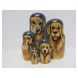 Hand Painted Matryoshka Nesting Dolls w/Dog