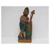 2 Large Carved Wood Golfer Statues