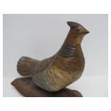 Large Carved Wood Grouse Statue