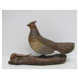 Large Carved Wood Grouse Statue
