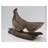 Large Carved Wood Grouse Statue