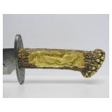 Large Highly Decorated Maxam Eagle & Antler Hunting Knife & Display