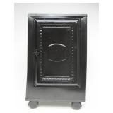 Restored Antique Tin Pie Safe Cabinet w/Wheels & Glass Top