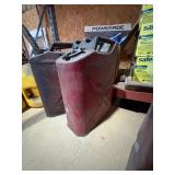 2 metal military style gas cans