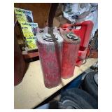 2 metal military style gas cans