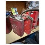 2 metal military style gas cans