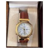Set of 2 Yema Quartz Chronograph Watches with Leather Bands in Boxes