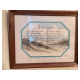 Set of 2 Framed Religious Artworks: Footprints Poem & Madonna with Child