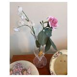 Decorative Collection with Angel Box, Floral Photo Frame, Faux Flowers, Heart Ornaments, and Inspirational Plaque