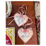 Decorative Collection with Angel Box, Floral Photo Frame, Faux Flowers, Heart Ornaments, and Inspirational Plaque