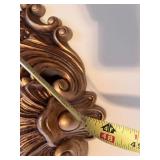 Vintage Ornate Oval Wall Mirror with Lace Heart Wall Hanging