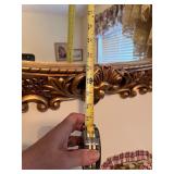 Vintage Ornate Oval Wall Mirror with Lace Heart Wall Hanging