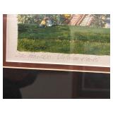 Set of 4 Framed San Francisco Art Prints by K. Habert: Cable Car with Alcatraz and Lombard Street