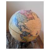 Vintage Style Decorative Globe with Stand, 15 Inch Tall