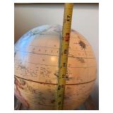 Vintage Style Decorative Globe with Stand, 15 Inch Tall