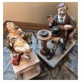 Set of 2 Vintage Capodimonte Style Porcelain Figurines