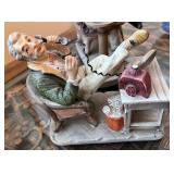 Set of 2 Vintage Capodimonte Style Porcelain Figurines