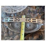 Set of 3 Vintage Cut Glass Bowls and Basket with Silverplate Caddy