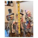 Set of 4 Decorative Snowman Figurines Holiday Collectibles