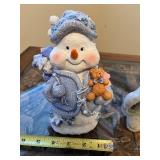 Set of 4 Decorative Snowman Figurines Holiday Collectibles
