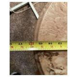 Vintage Marble Top Pedestal Accent Table with Brass Base