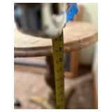 Vintage Marble Top Pedestal Accent Table with Brass Base