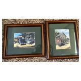 Set of 2 Framed Americana Prints by Pamela C. Renfrew