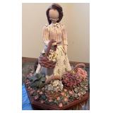 Set of 2 Decorative Lady Figurines with Floral Details