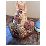 Set of 2 Decorative Lady Figurines with Floral Details