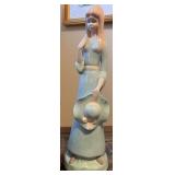 Set of 2 Decorative Lady Figurines with Floral Details