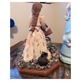 Set of 2 Decorative Lady Figurines with Floral Details