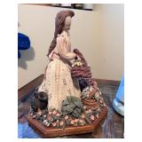 Set of 2 Decorative Lady Figurines with Floral Details