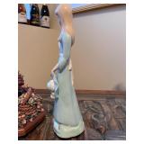 Set of 2 Decorative Lady Figurines with Floral Details