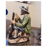 Set of 2 Vintage Hunter and Dog Porcelain Figurines