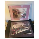 Framed Trumpet and Roses Art Print with Unframed Keyboard & Trumpet Print, 16x20 in