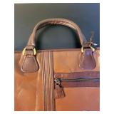 Land Leather Attache Briefcase with Shoulder Strap